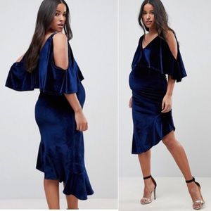 ASOS  Velvet stretchy Maternity Dress